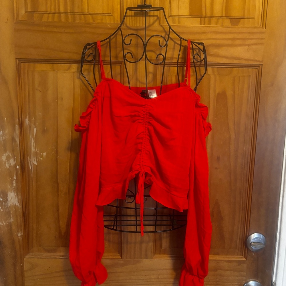 Cropped Peasant Top
